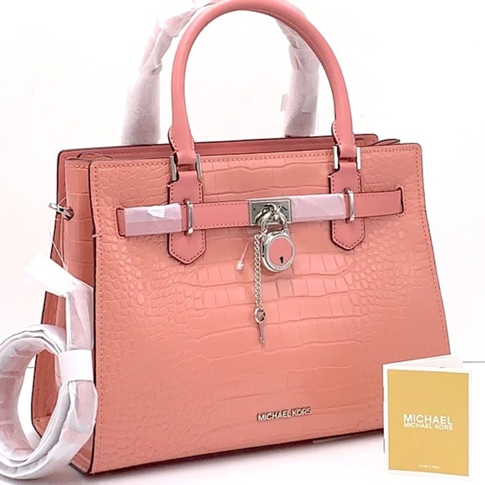 Michael Kors Hamilton Medium
Satchel Crossbody Croc Embossed
Primrose Pink - Picture 1 of 16